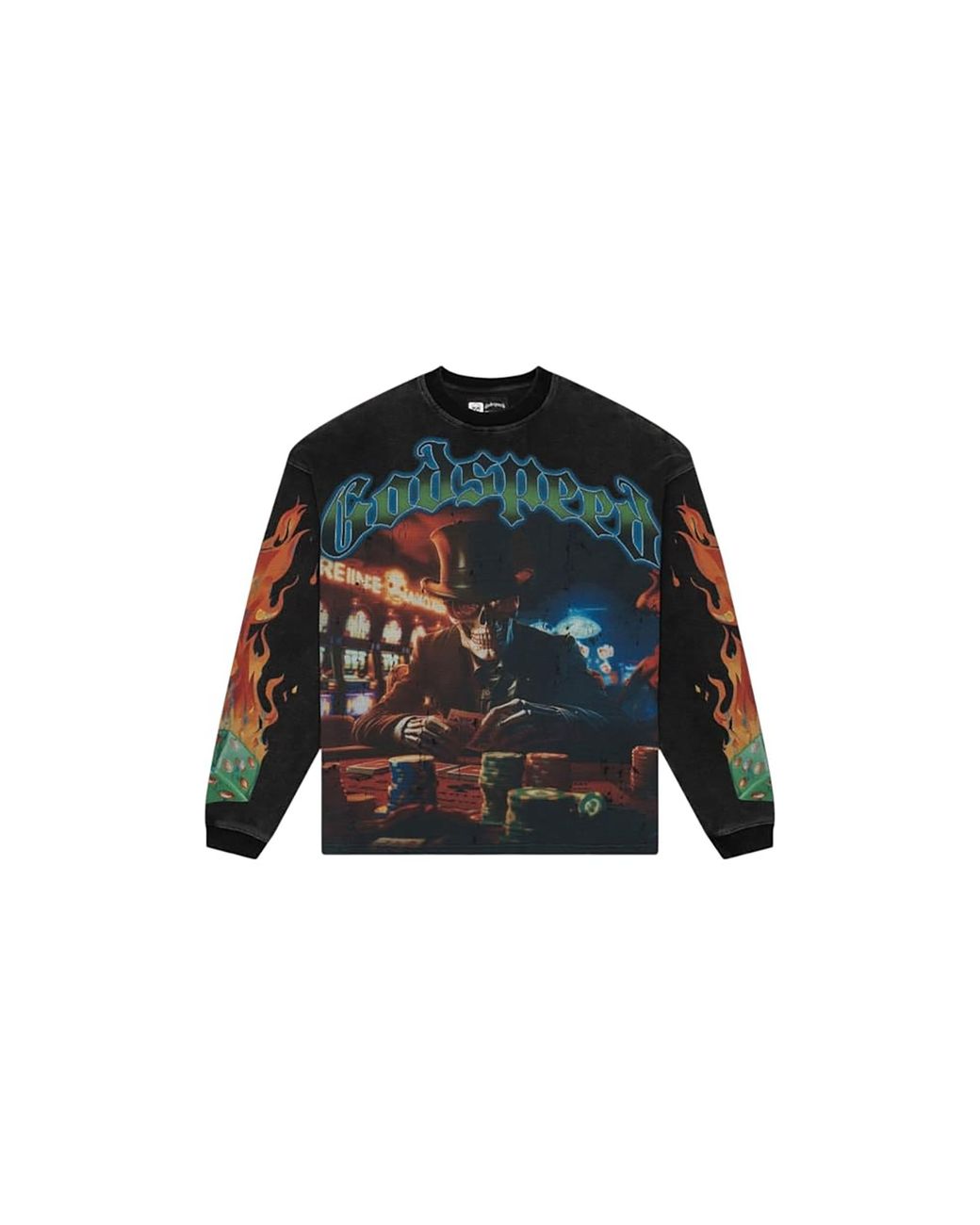 GODSPEED NEW YORK Black Life's A Gamble L/Thermal T-Shirt Wash" Ljv1Uags" for men