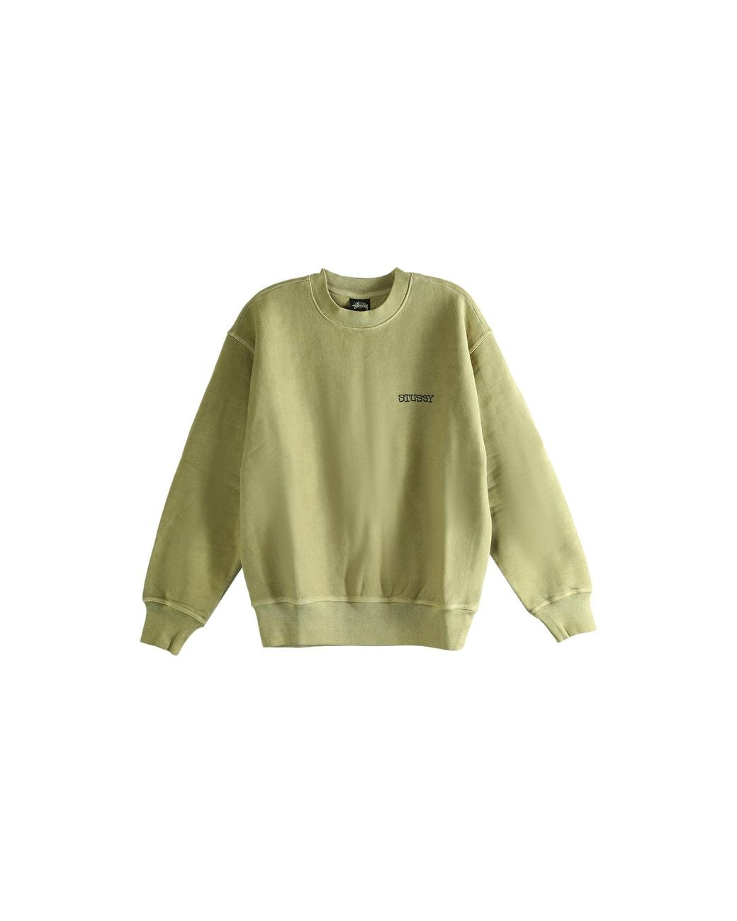 Stussy Green Jumbo Pig. Dyed Crew "Elm" 1915078 Elmm" for men