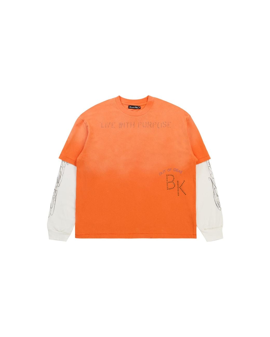 Boredom Kills Orange Purpose Double T-Shirt Bk006" for men