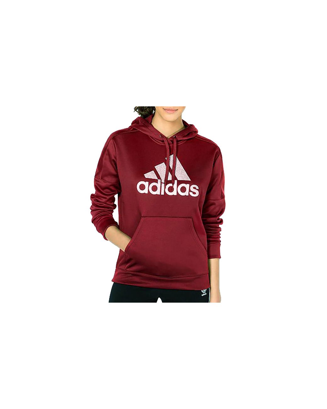 Adidas Red Originals Shine Logo Hoodie "Noble" Dx5113"