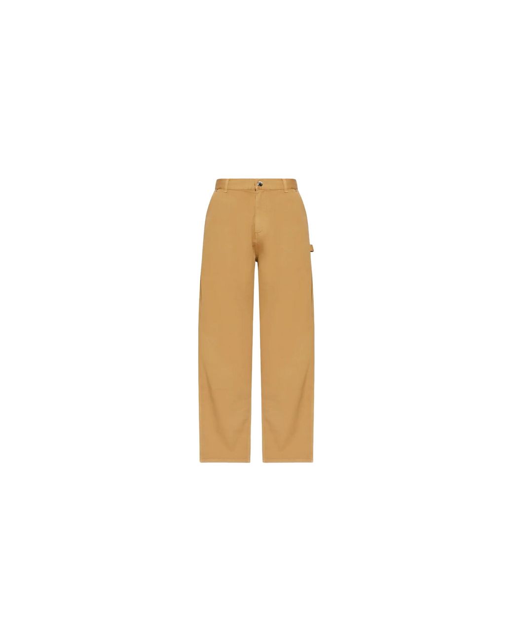 Moncler Black Button Up Zipper Straight Leg Trousers "Camel" Mon52" for men