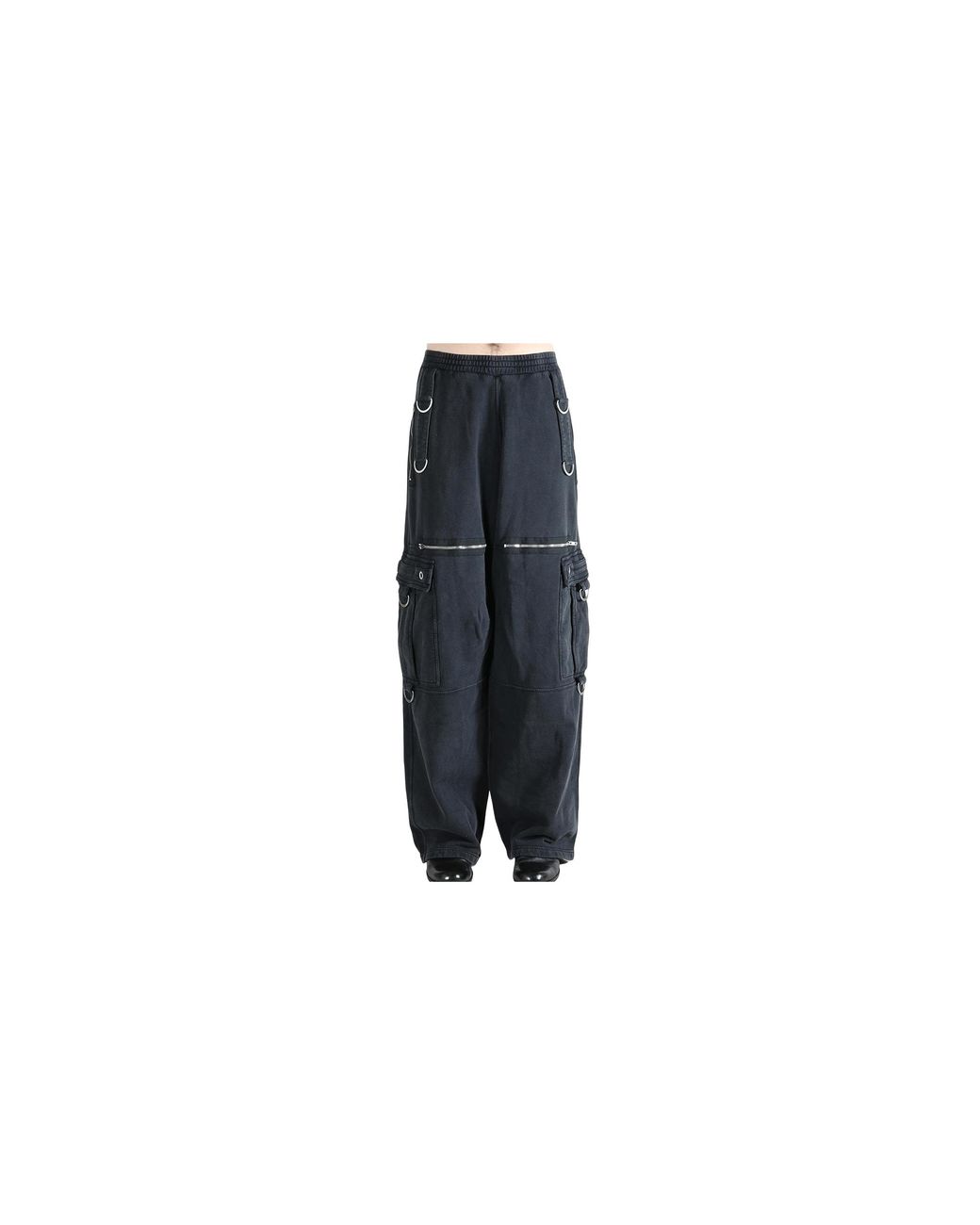 Balenciaga Black Cargo Sweatpants "Faded Washed" 858141 Tsvk6 1041" for men