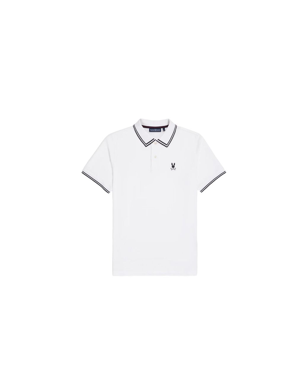 Psycho Bunny Black Lambert Pique Polo B6K402Z1Pc Wht" for men