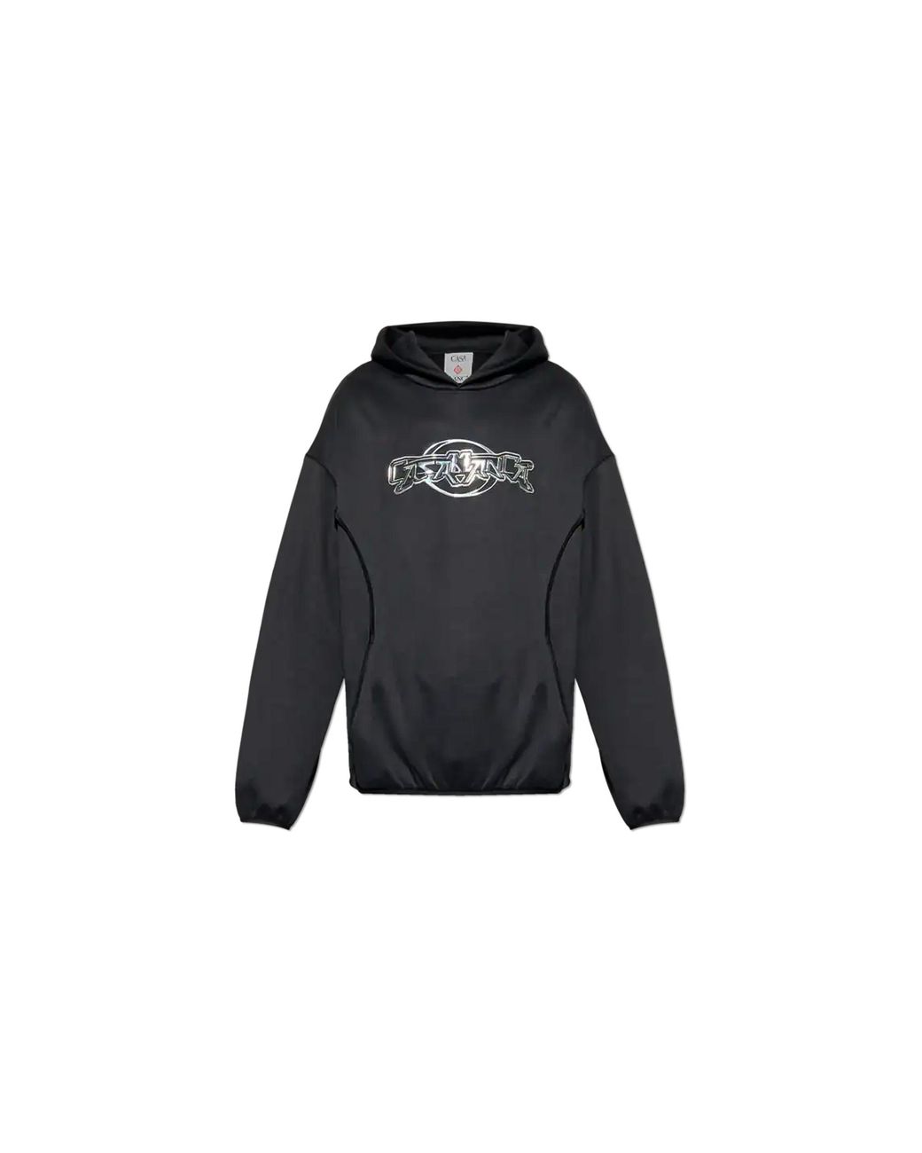 Casablanca Black Logo Panelled Hoodie & U-Aw25-Jtp-426-01- for men