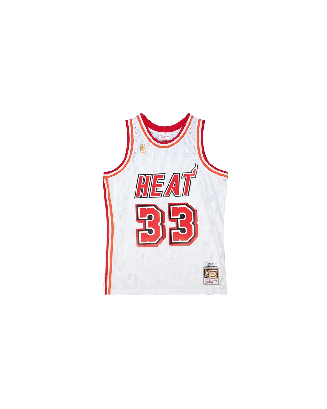 Mitchell & Ness Black Nba Jersey Heat 1996 Alonzo Mourning Smjy3376 Mhe96Amowhit" for men