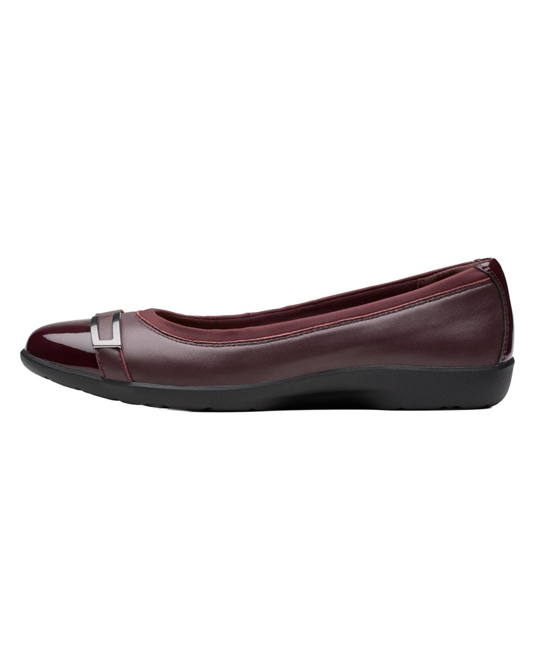 Clarks Black Meadow Rose Ballet Flat "Wine Combi" 26179656"