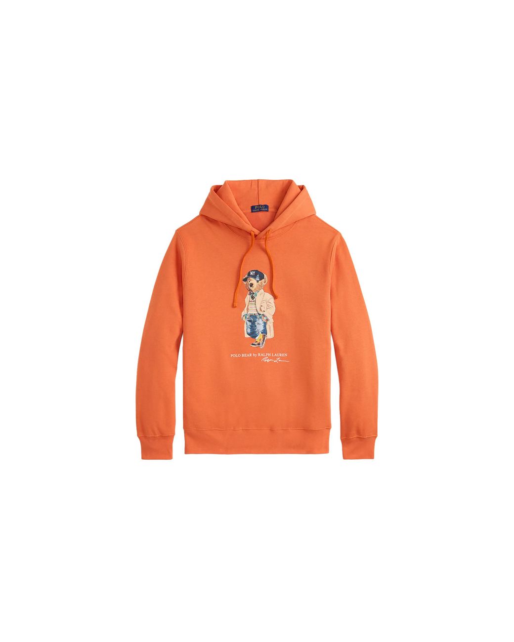 Polo Ralph Lauren Orange Nyc Heritage Bear Pullover Hoodie 710B27075002" for men