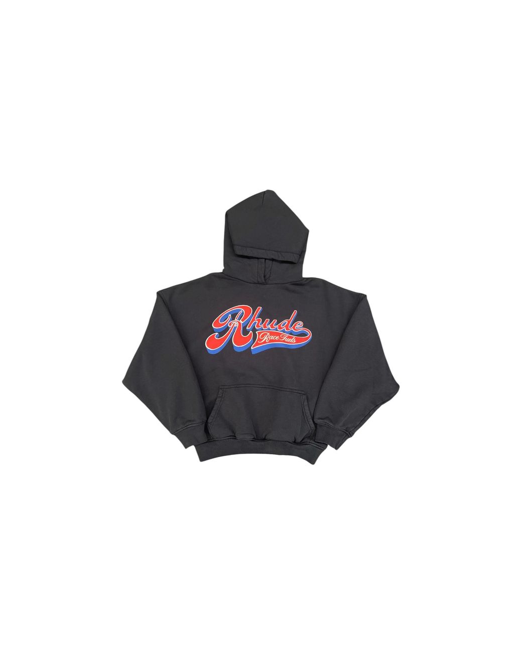 Rhude Black Pit Stop Hoodie "Vintage Rhss26Ho02012 Blk" for men