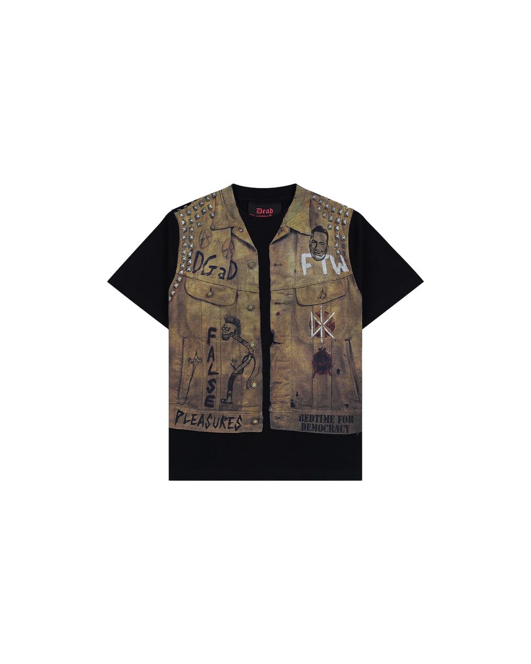Pleasures Black Dead Kennedys Vest Heavyweight Ss T-Shirt P26Fdk007" for men