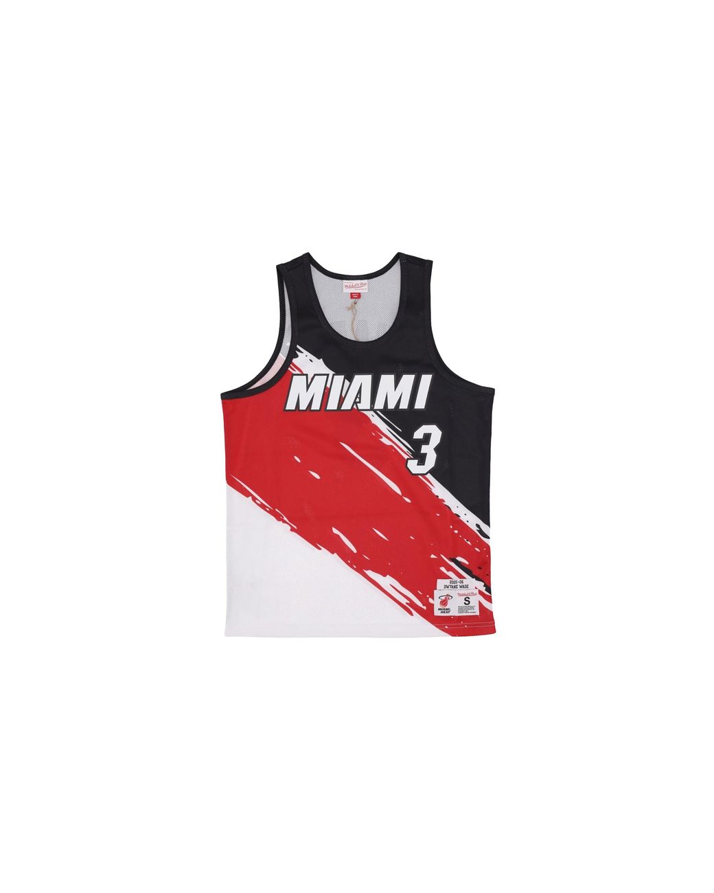Mitchell & Ness Black Paint Brush Nn Mesh Tank "Heat Dwyane Wade" Tnmk5123 Mheyydwamtwh" for men