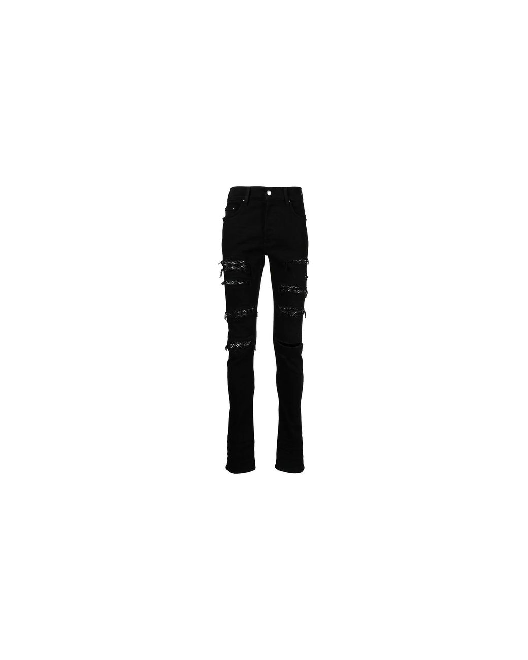 Amiri Black Crystal Thrasher Jeans "Overdyed" Ss23Mds006 018" for men