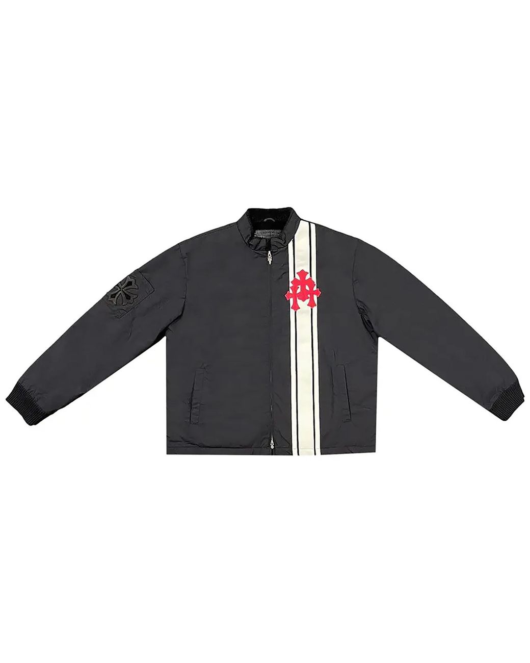 Chrome Hearts Black Cross Patch Cobra Racing Nylon Jacket Chrm0676" for men