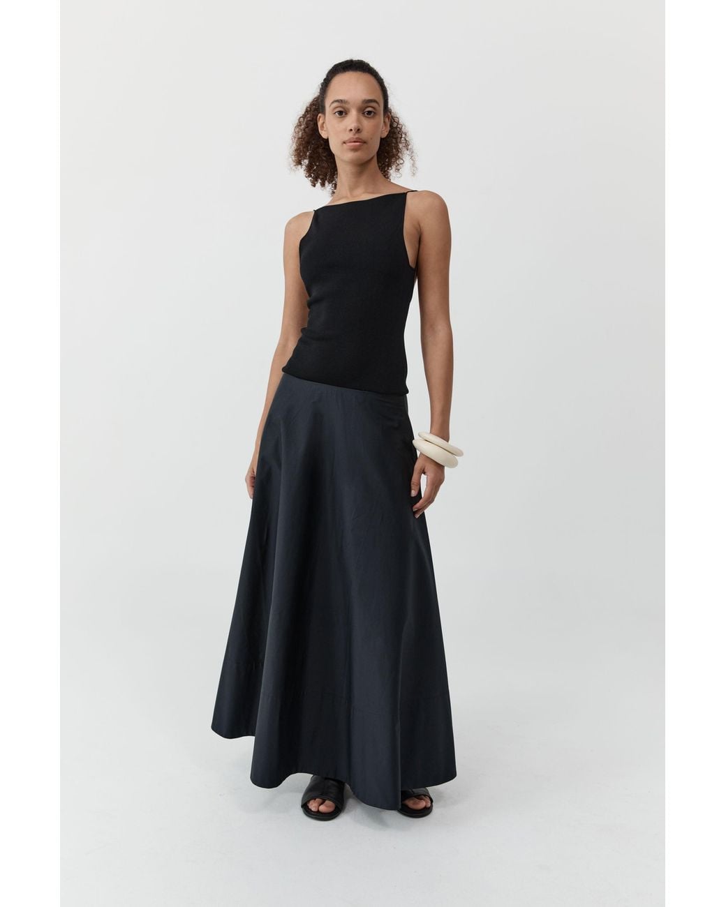 St. Agni White Backless Circle Hem Dress