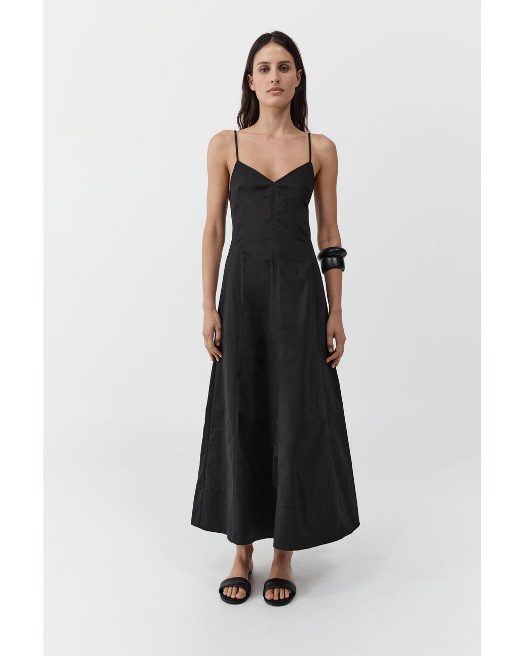 St. Agni Black Structured Cotton Dress
