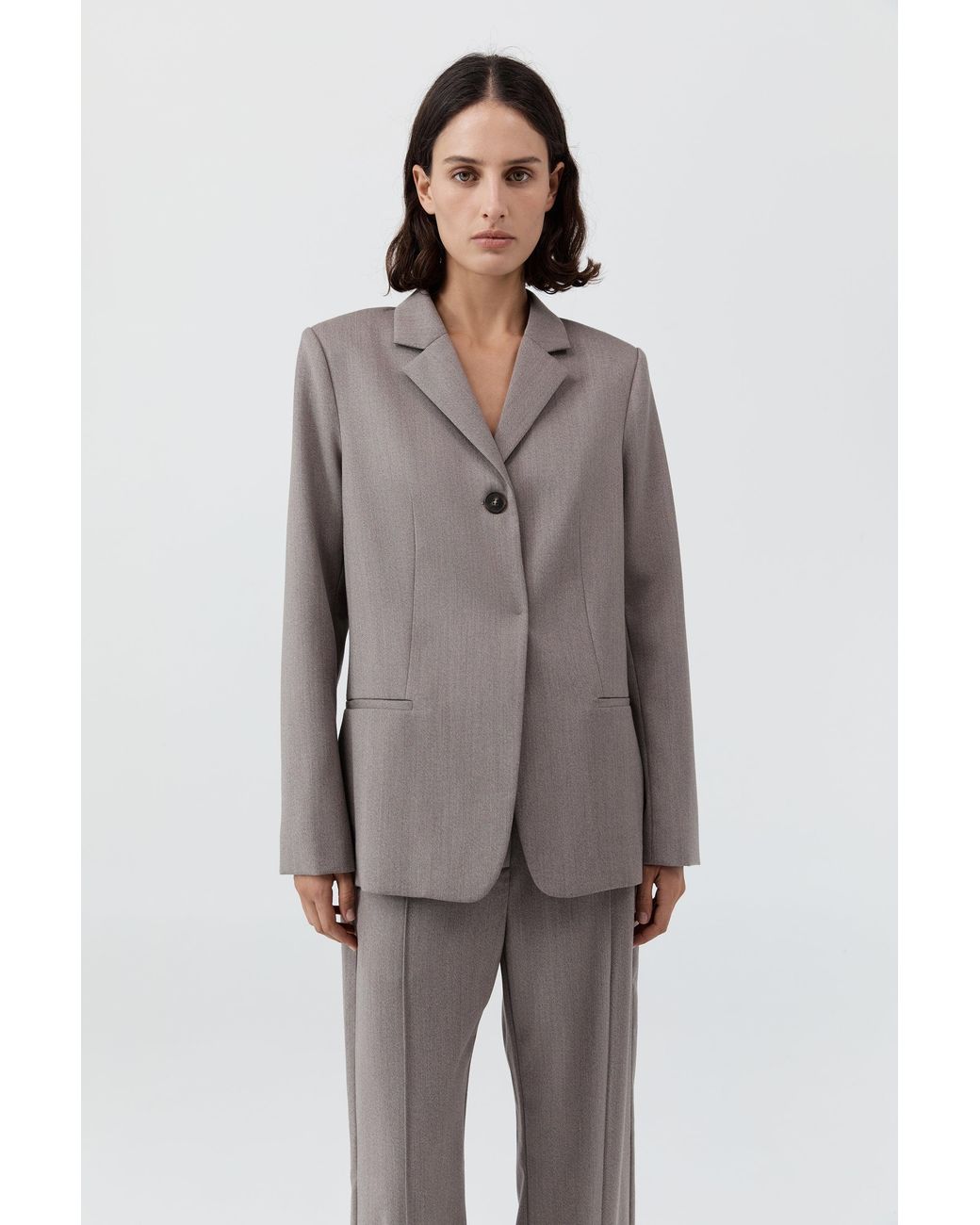 St. Agni Gray 90S Wool Blazer