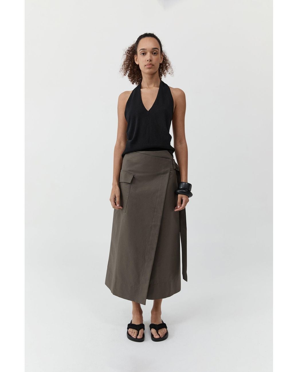 St. Agni White Utility Wrap Skirt