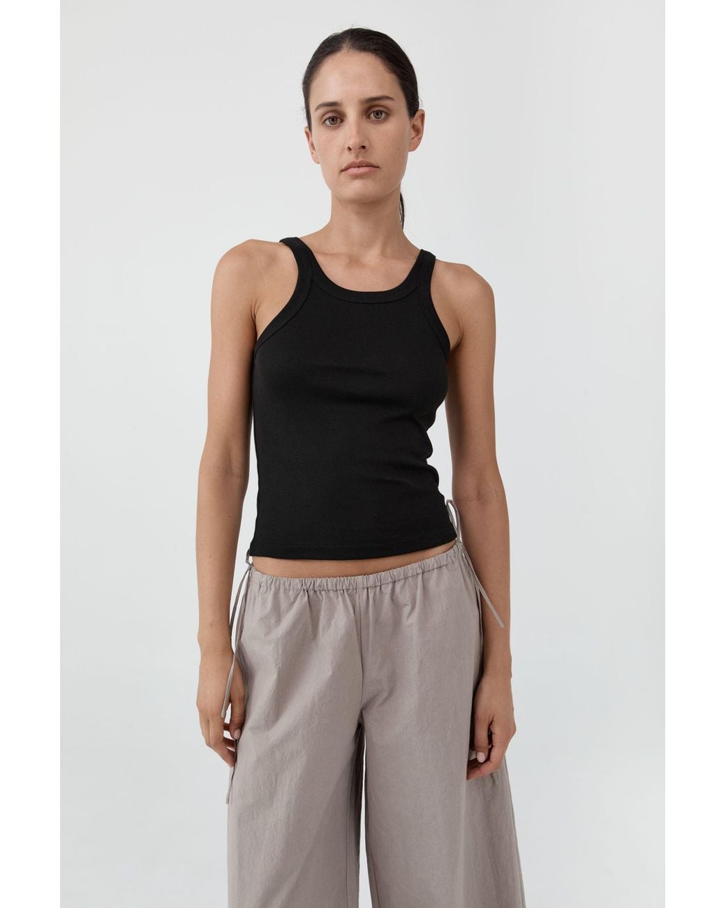 St. Agni Brown Organic Cotton Racer Singlet