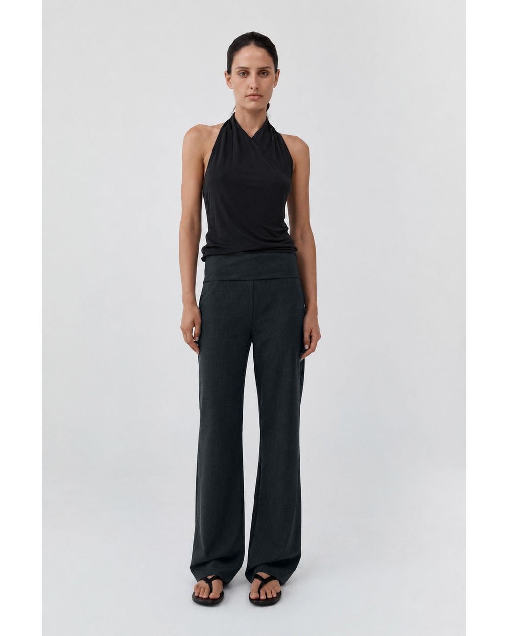 St. Agni Blue Wool Blend Studio Pants