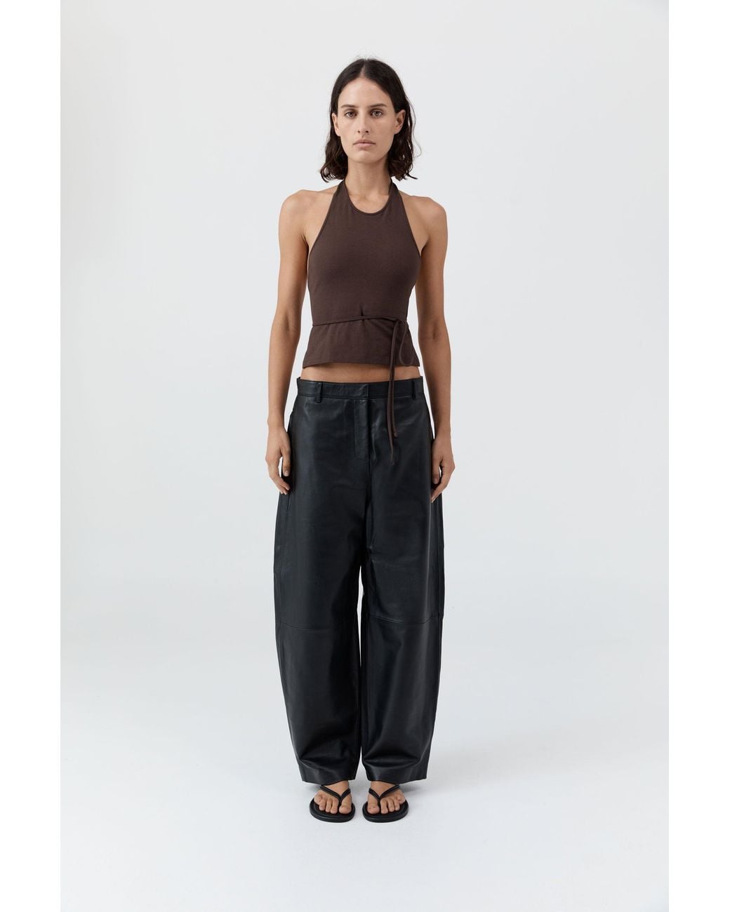 St. Agni Black Soft Jersey Halter Top