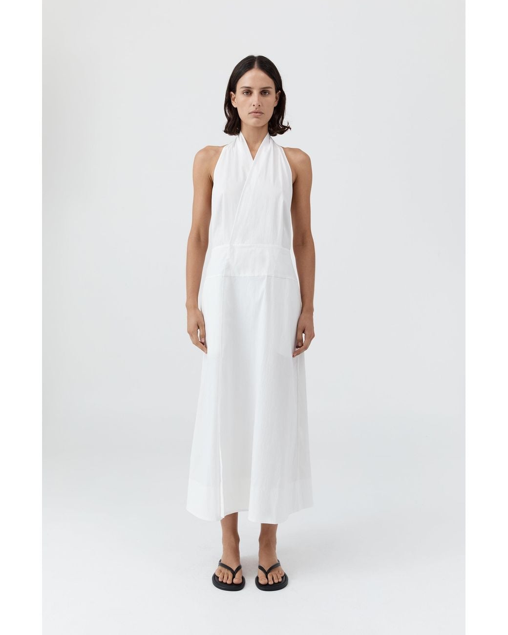 St. Agni White Halter Wrap Dress