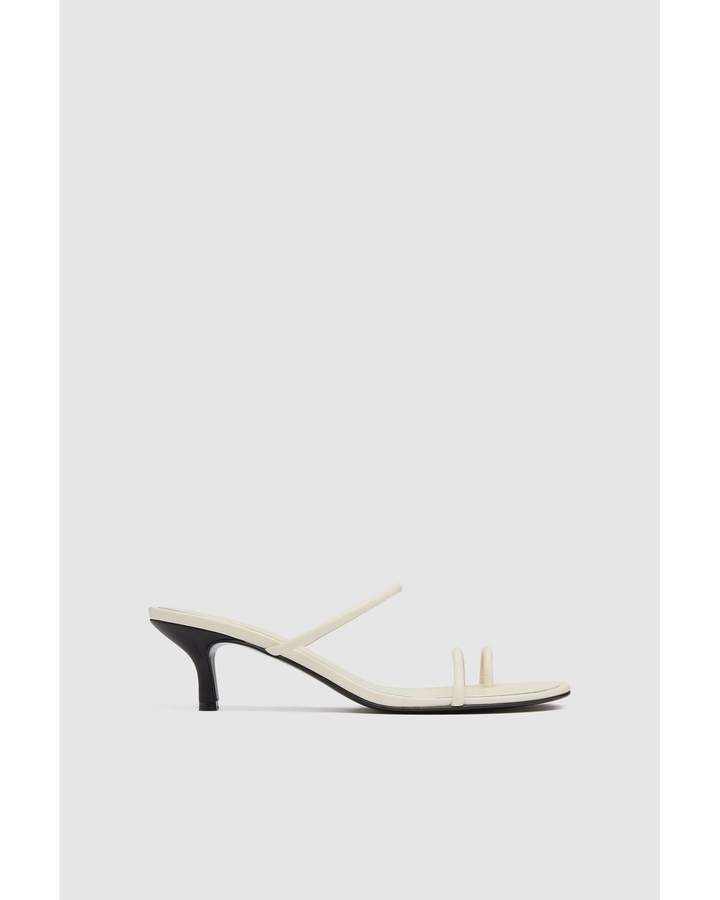 St. Agni White Minimal Strap Heel