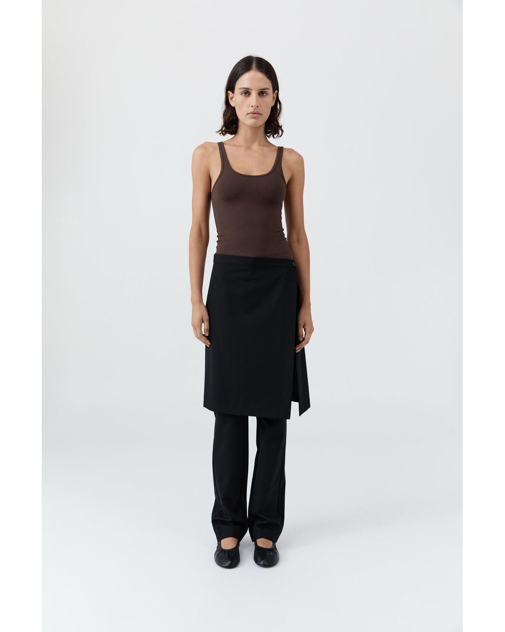 St. Agni Multicolor Soft Jersey Slim Scoop Tank