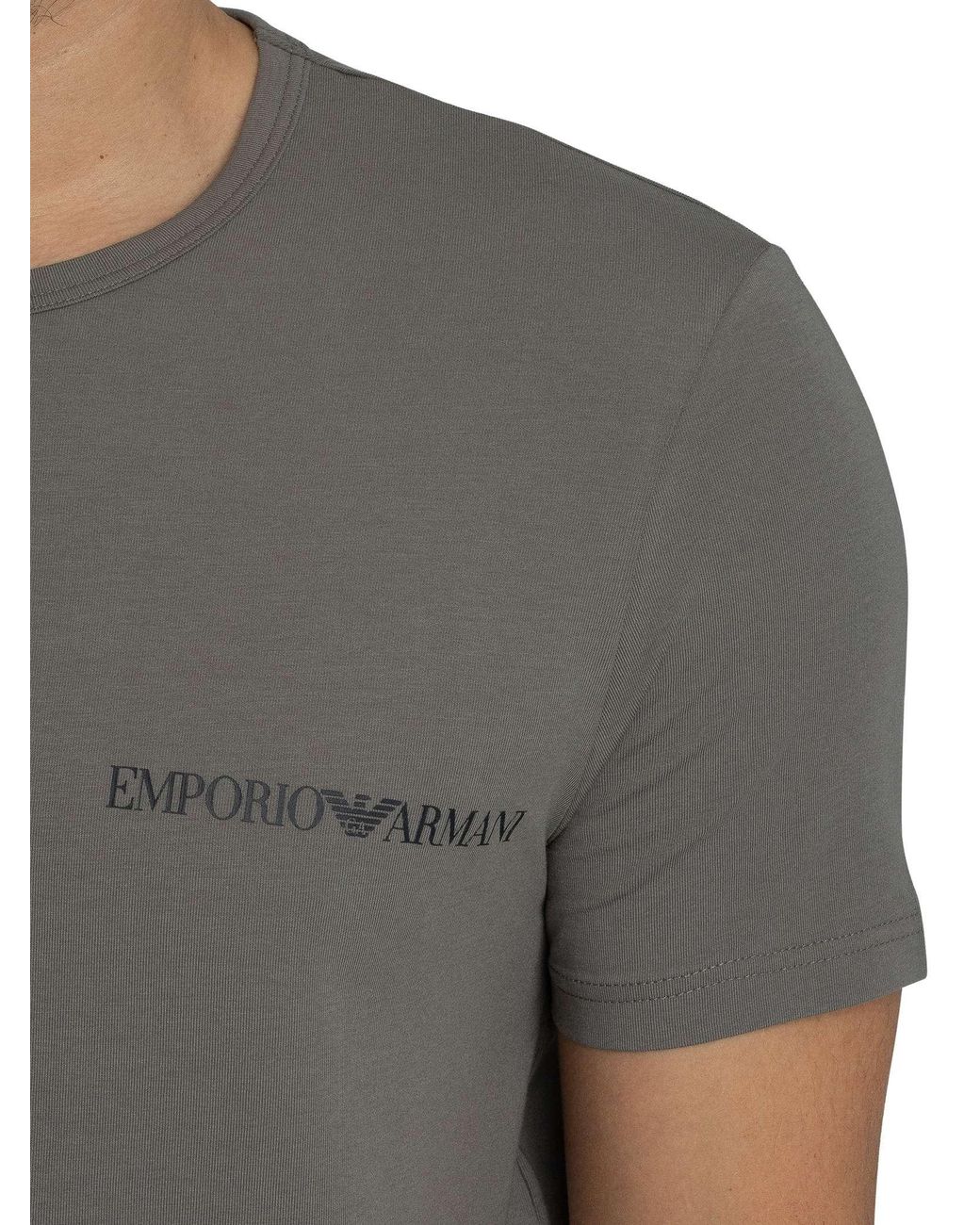 Emporio Armani Gray 2 Pack Lounge Crew T-Shirt for men