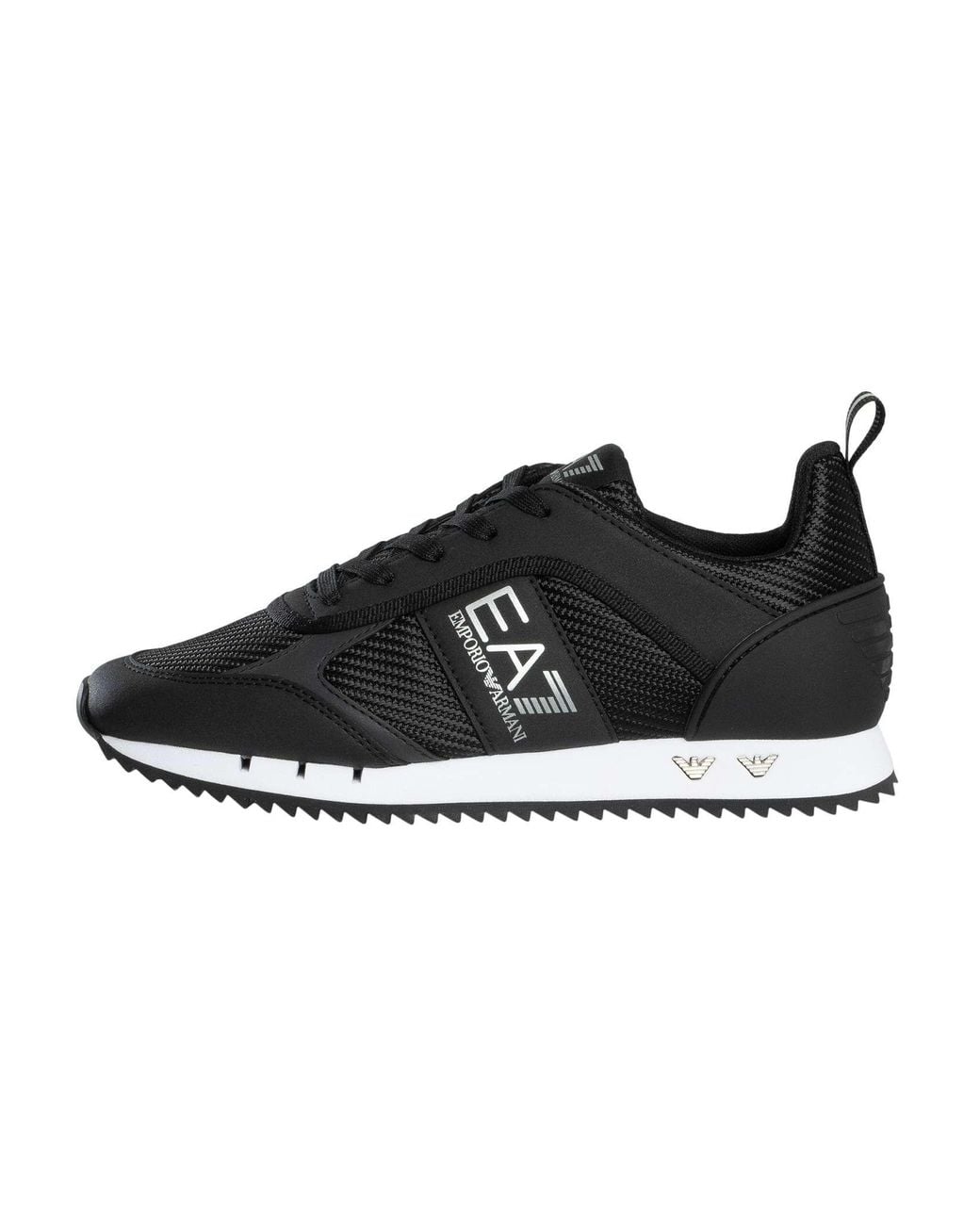 EA7 Black Mesh Logo Trainers for men