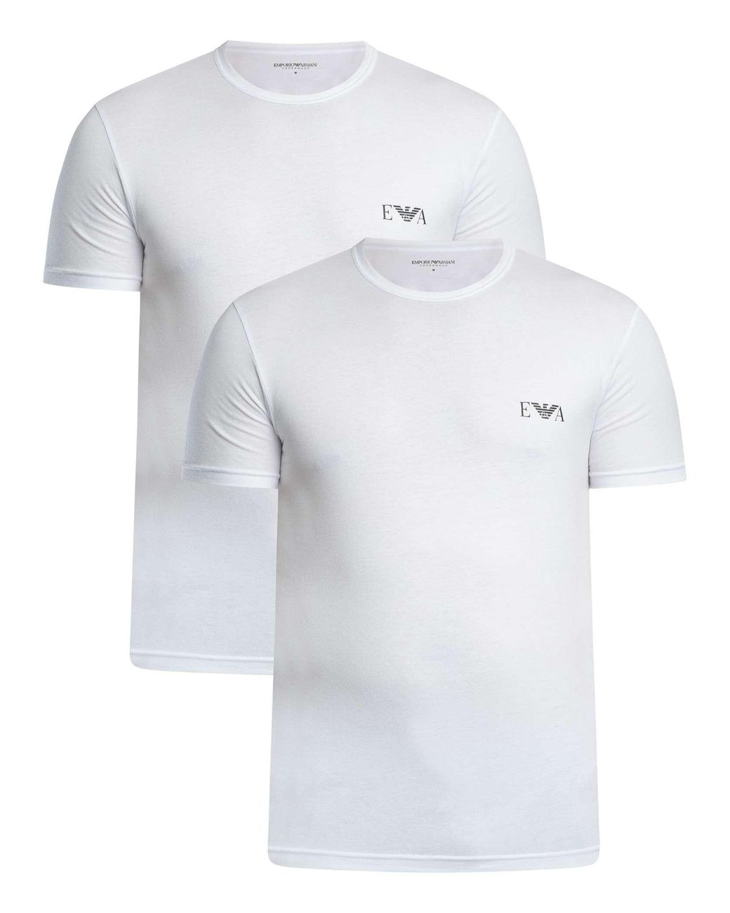 Emporio Armani White 2 Pack Lounge Crew Neck T-Shirt for men