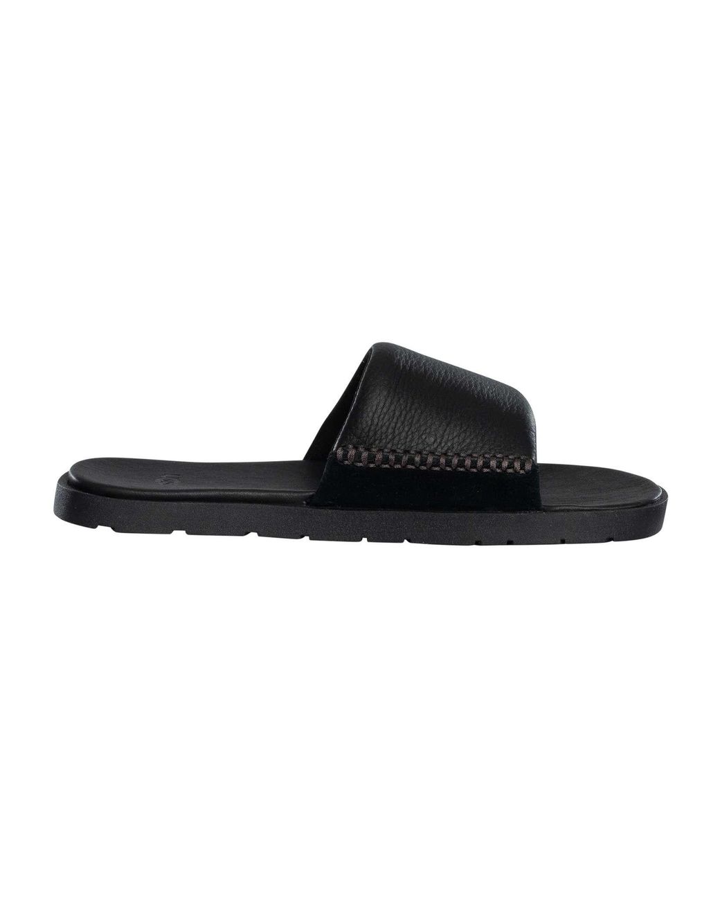 Ugg Black Seaside Ii Leather Sliders for men