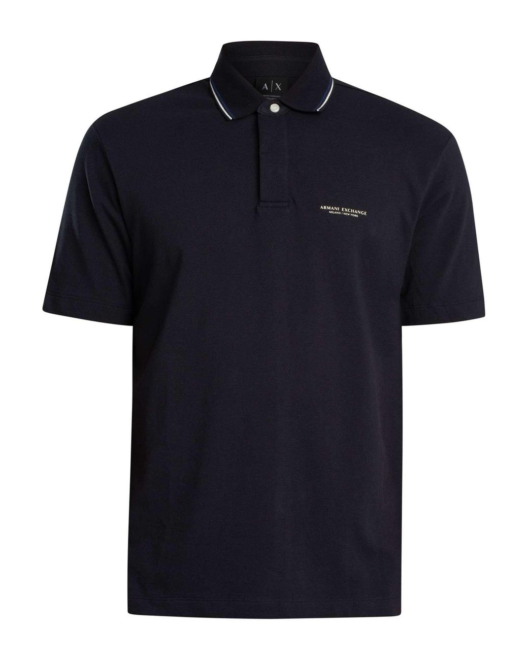 ARMANI EXCHANGE Blue Logo Polo Shirt for men