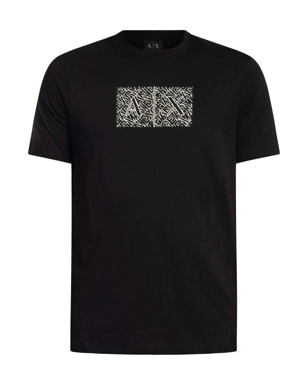 ARMANI EXCHANGE Black Outline Graphic Slim T-shirt for men