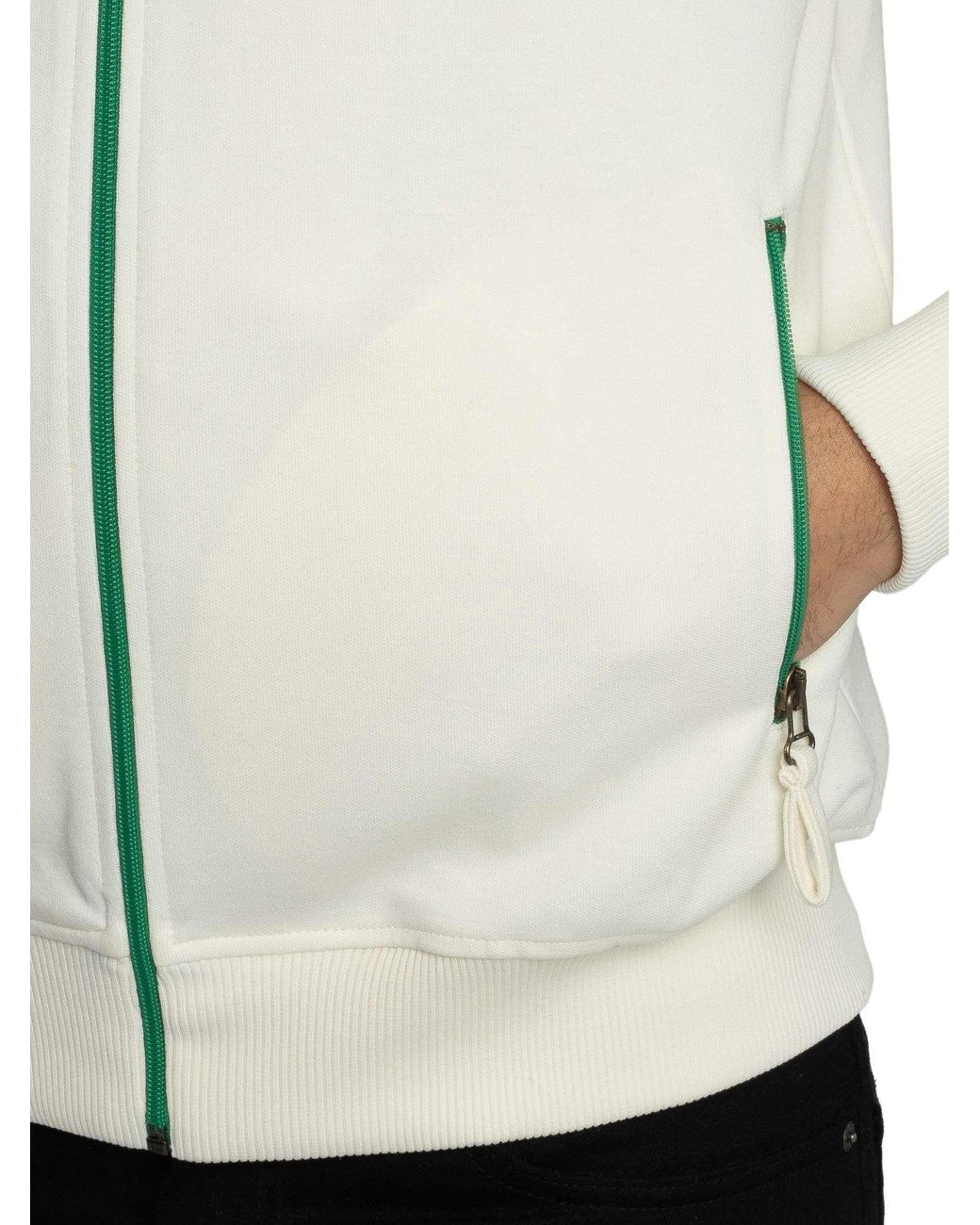 Trojan Green Panel Stripe Track Jacket for men