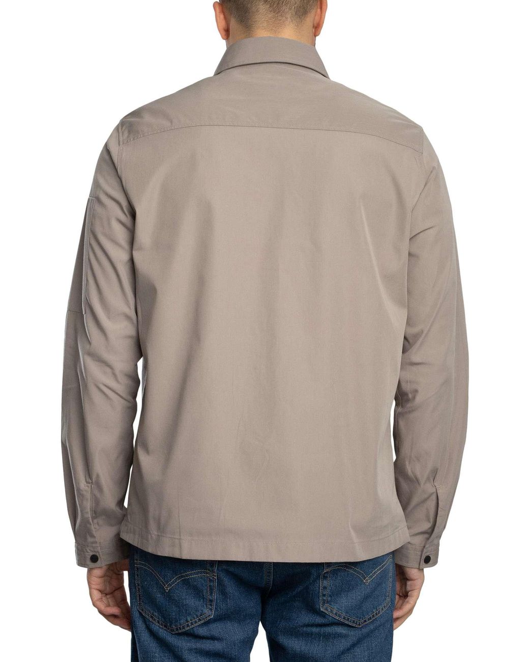 HUGO Gray Emmond Zip Overshirt for men