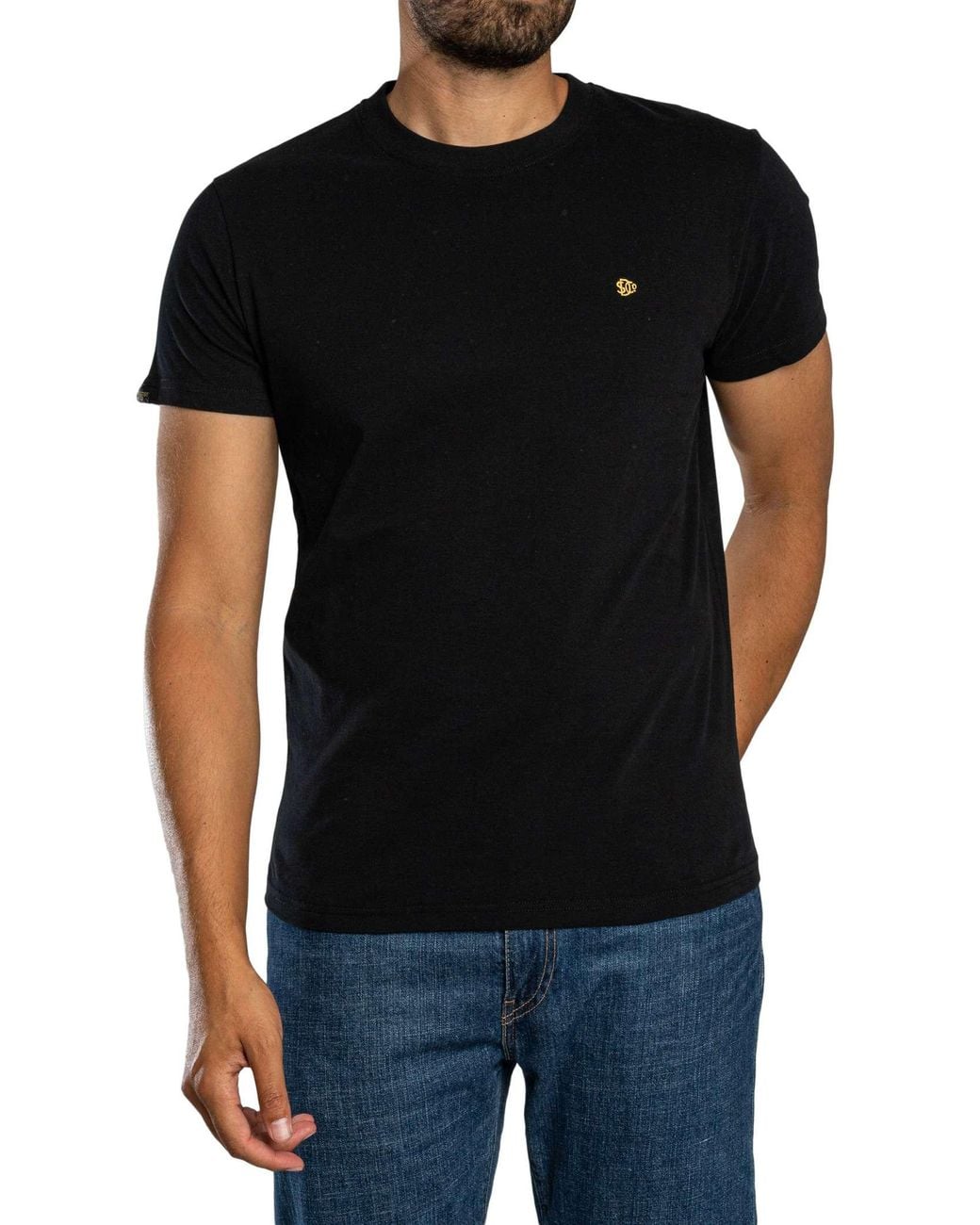 Superdry Black Essential Sdc0 Logo Emb T-Shirt for men