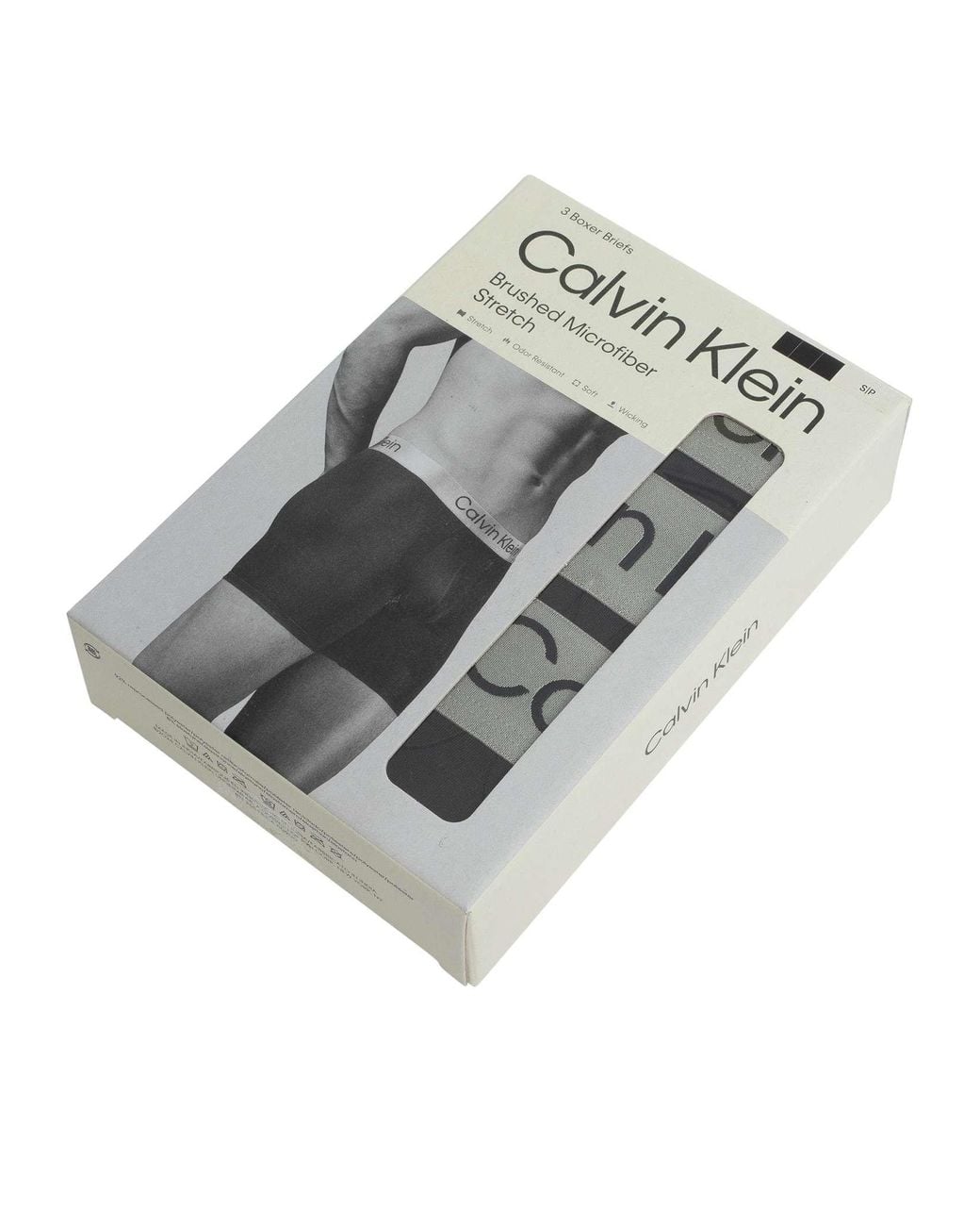 Calvin Klein Black 3 Pack Brushed Microfiber Boxer Briefs for men