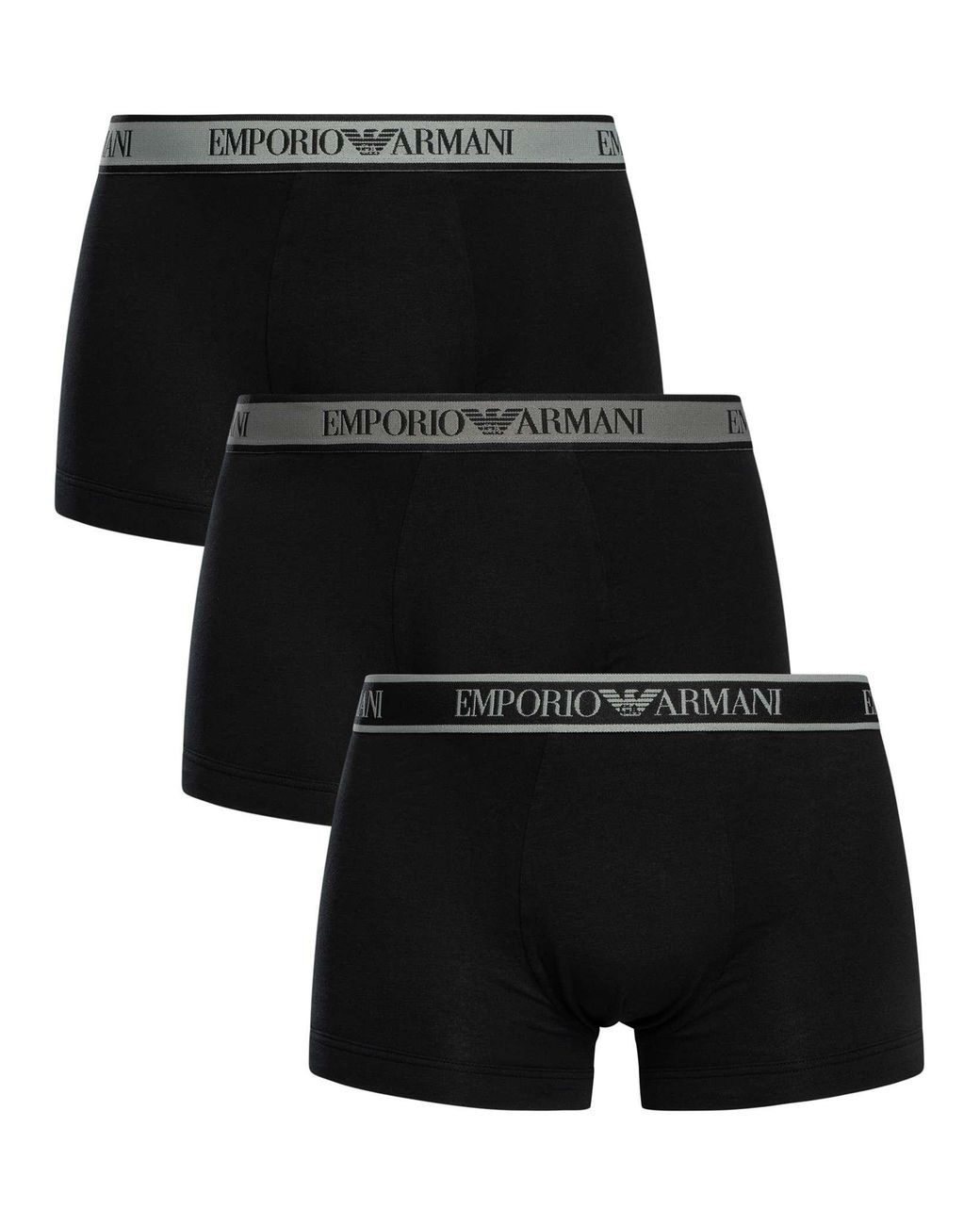 Emporio Armani Black 3 Pack Trunks for men