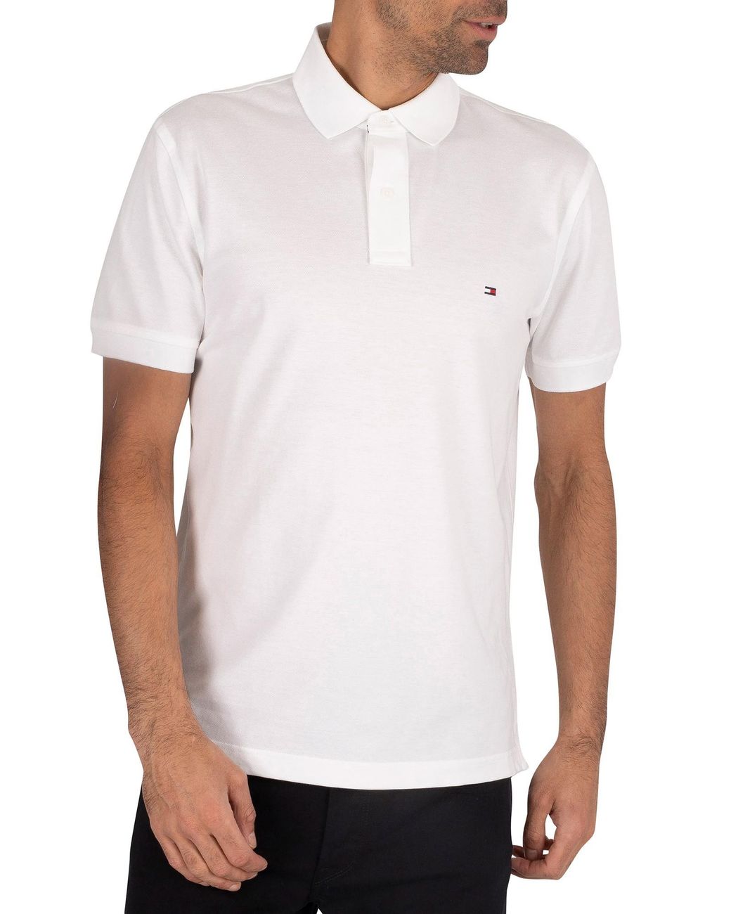 tommy hilfiger white polo shirt