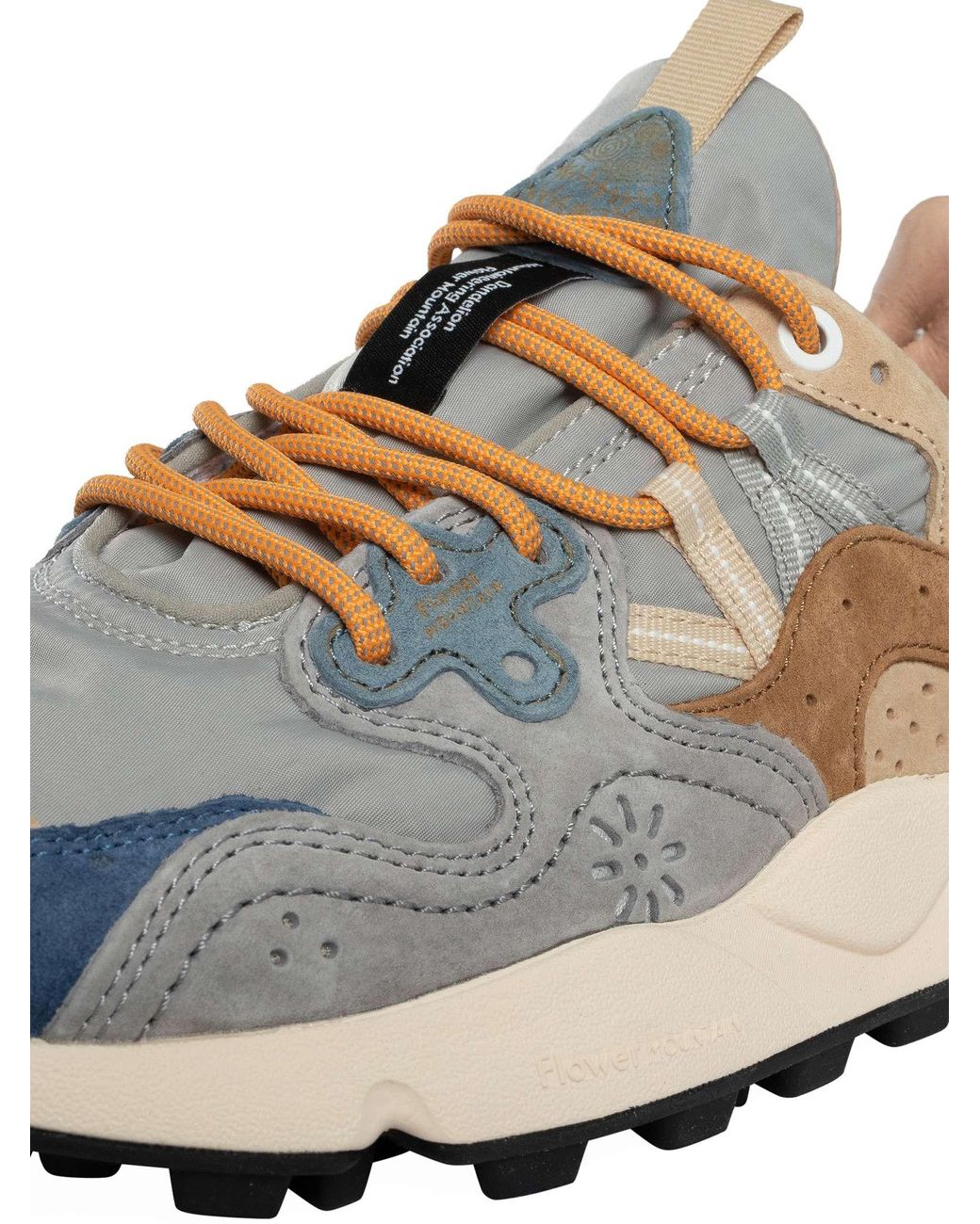 Flower Mountain White Yamano Suede Trainers for men
