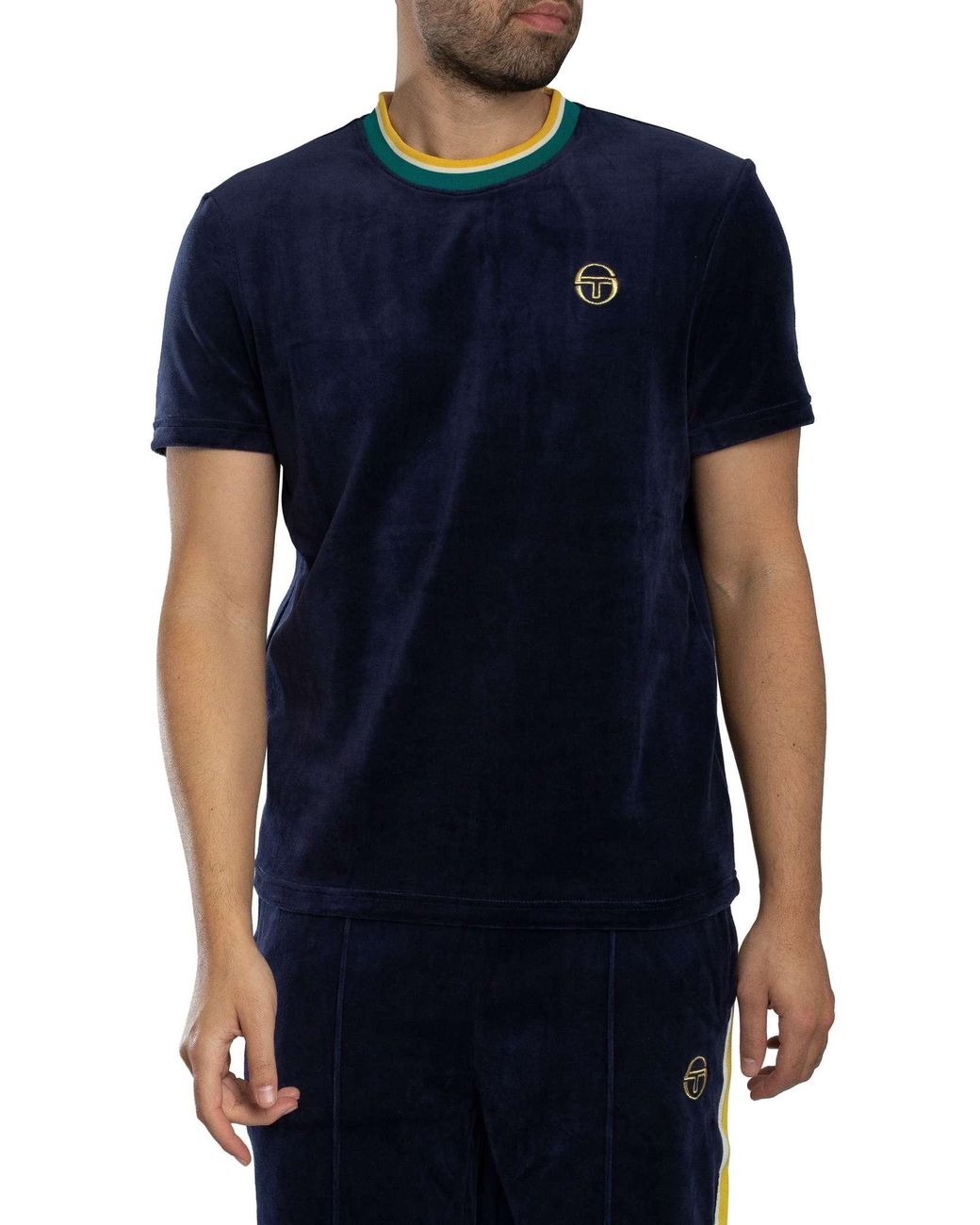 Sergio Tacchini Blue Monte Velour T-Shirt for men