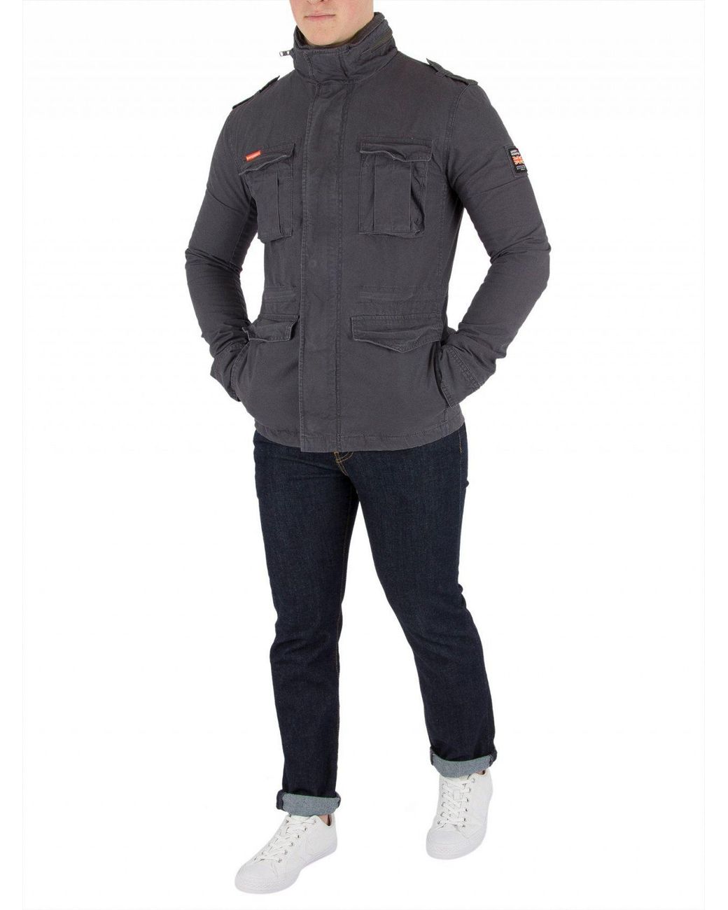 Superdry Carbon Grey Classic Rookie Military Jacket in Grey for Men | Lyst  Canada