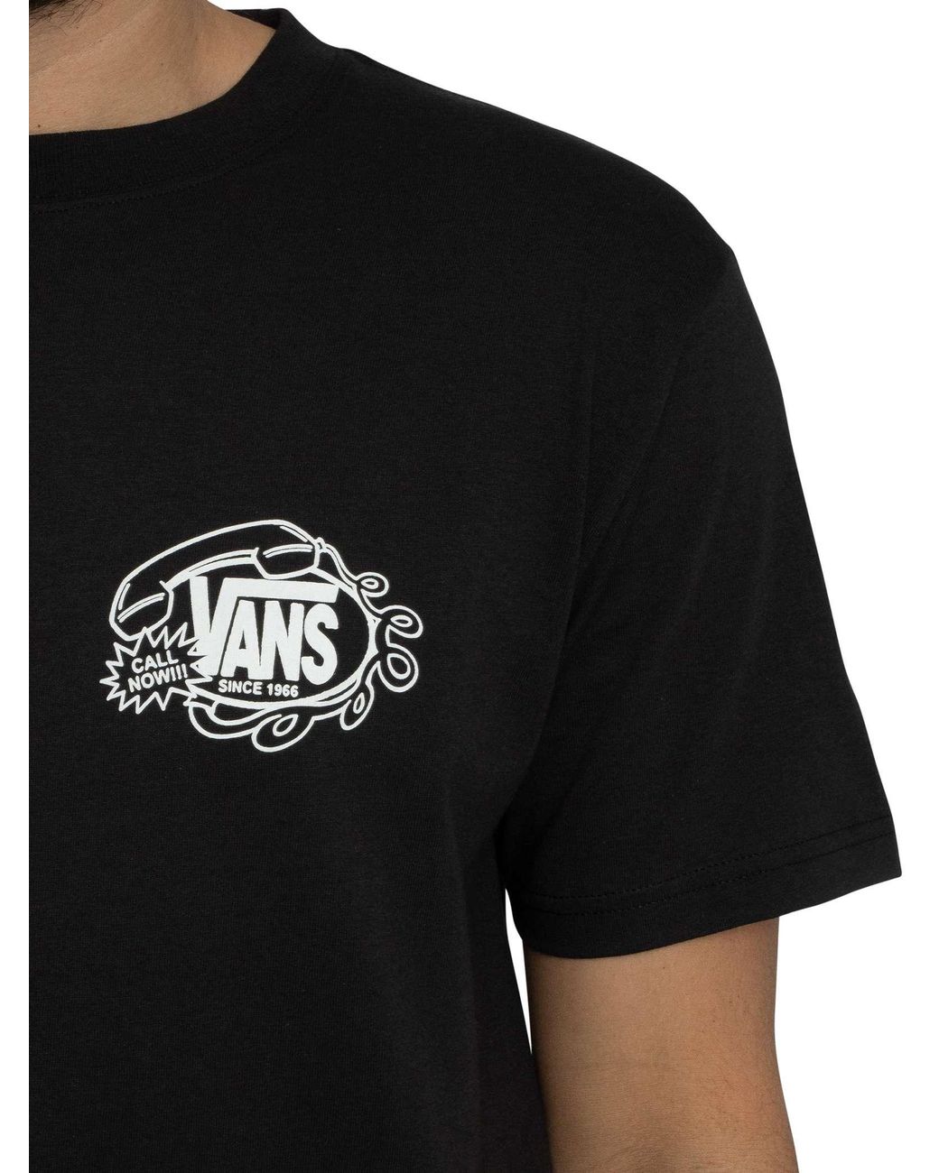 Vans Black Hot Lines Back Graphic T-Shirt for men