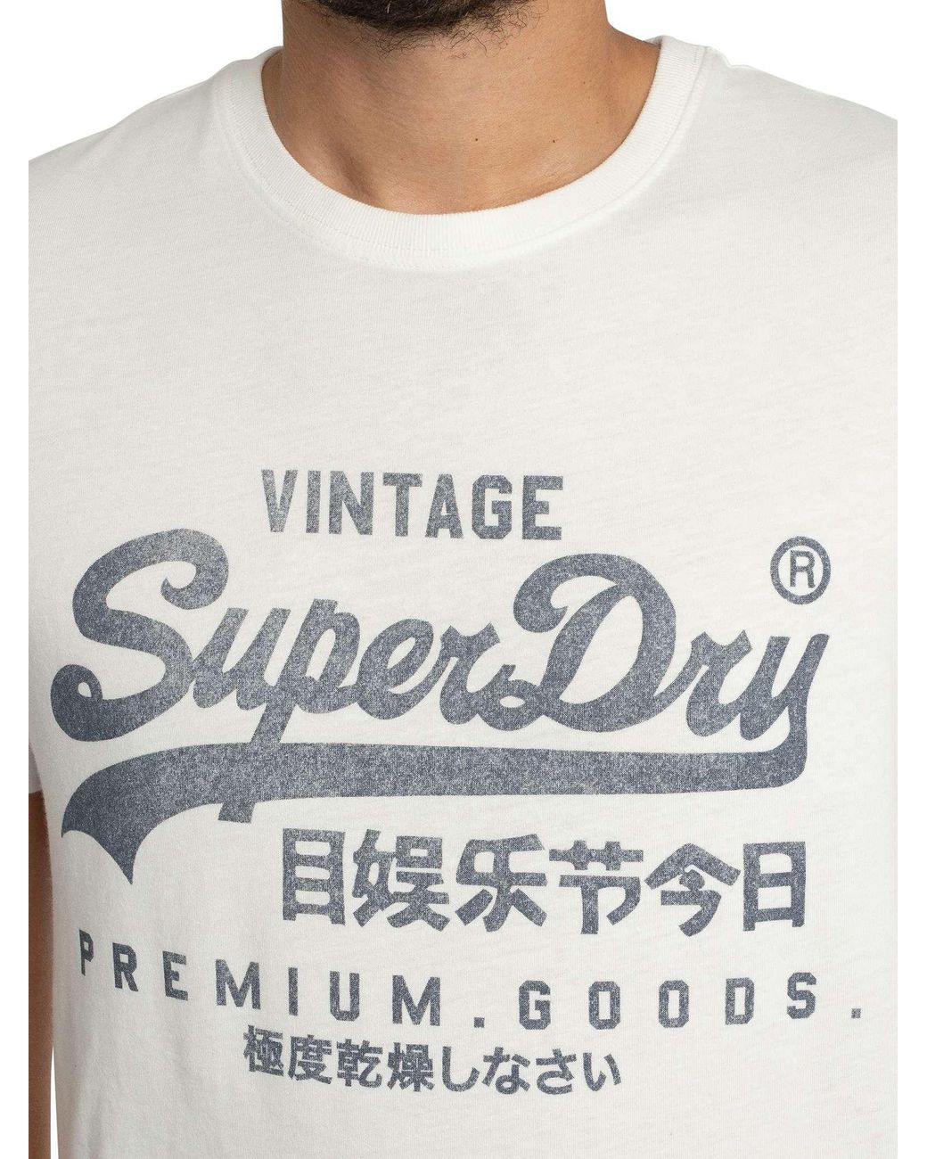 Superdry White Vintage Logo Classic T-Shirt for men