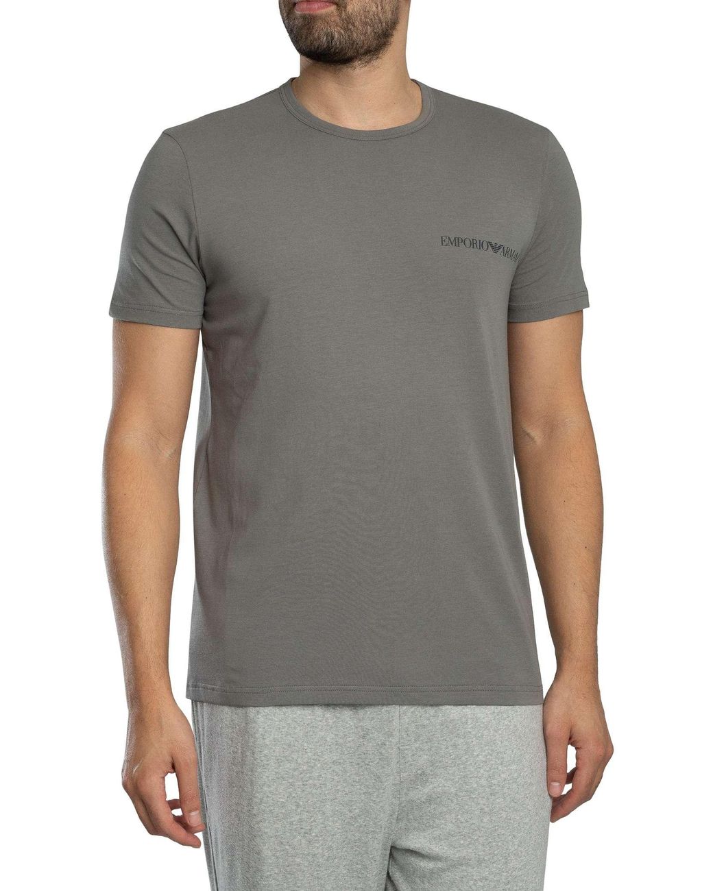 Emporio Armani Gray 2 Pack Lounge Crew T-Shirt for men