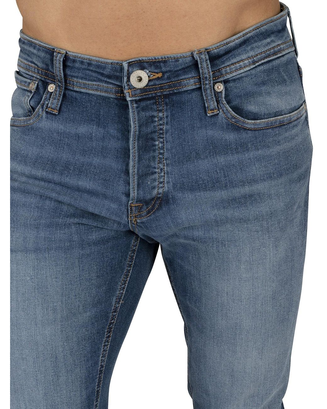 Jack \u0026 Jones Denim Glenn Original 814 Slim Jeans in Blue Denim (Blue) for  Men | Lyst