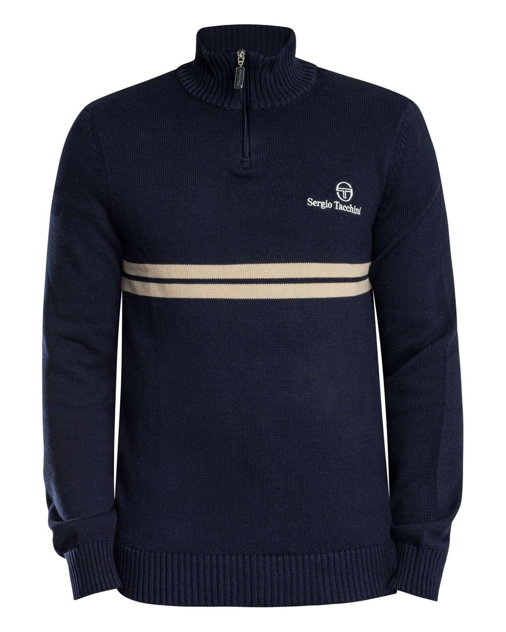 Sergio Tacchini Blue New Dallas 1/4 Zip Knit for men