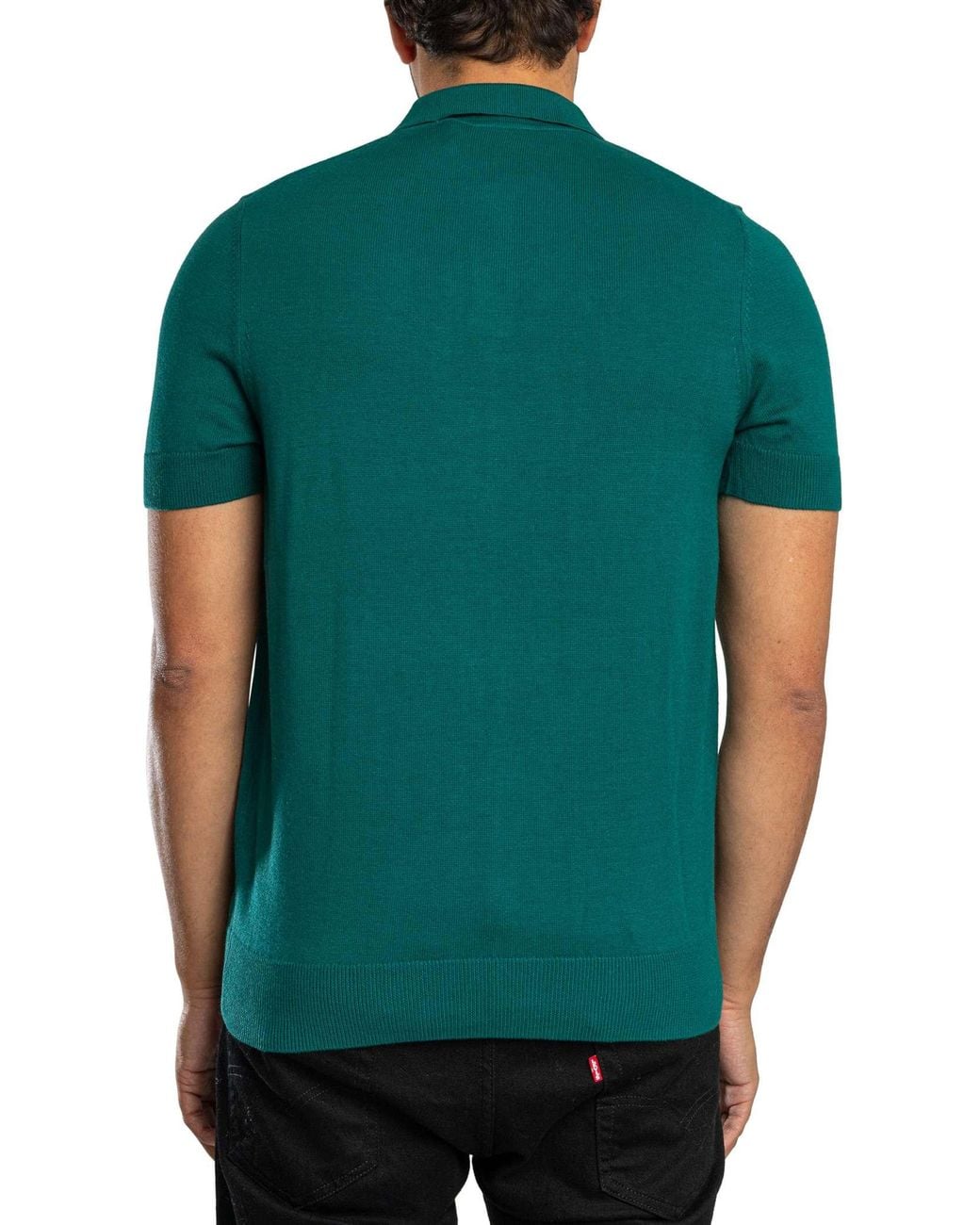 Lyle & Scott Green Knitted Polo Shirt for men