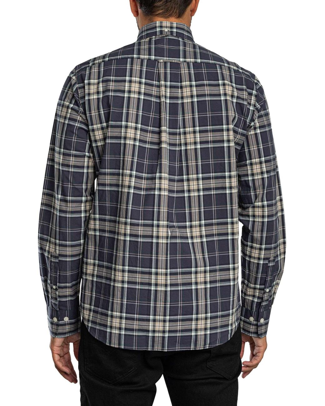 Gant Gray Regular Poplin Check Shirt for men