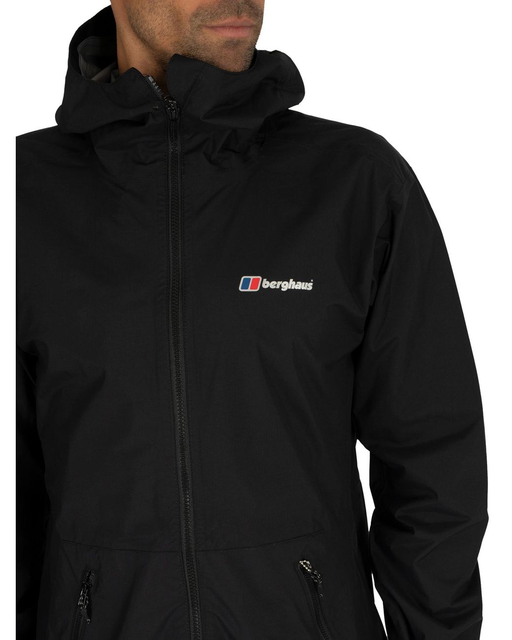 Black Sports Outdoors Full Zip Hooded Berghaus Mens Deluge Pro 2.0 Jacket Top 