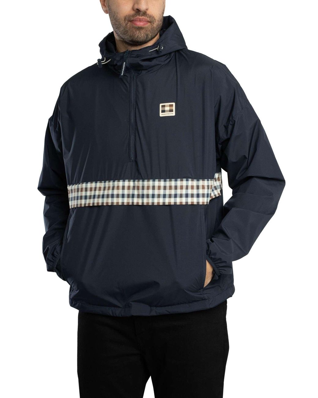 Aquascutum Colour Block Badge Jacket in Blue for Men | Lyst UK